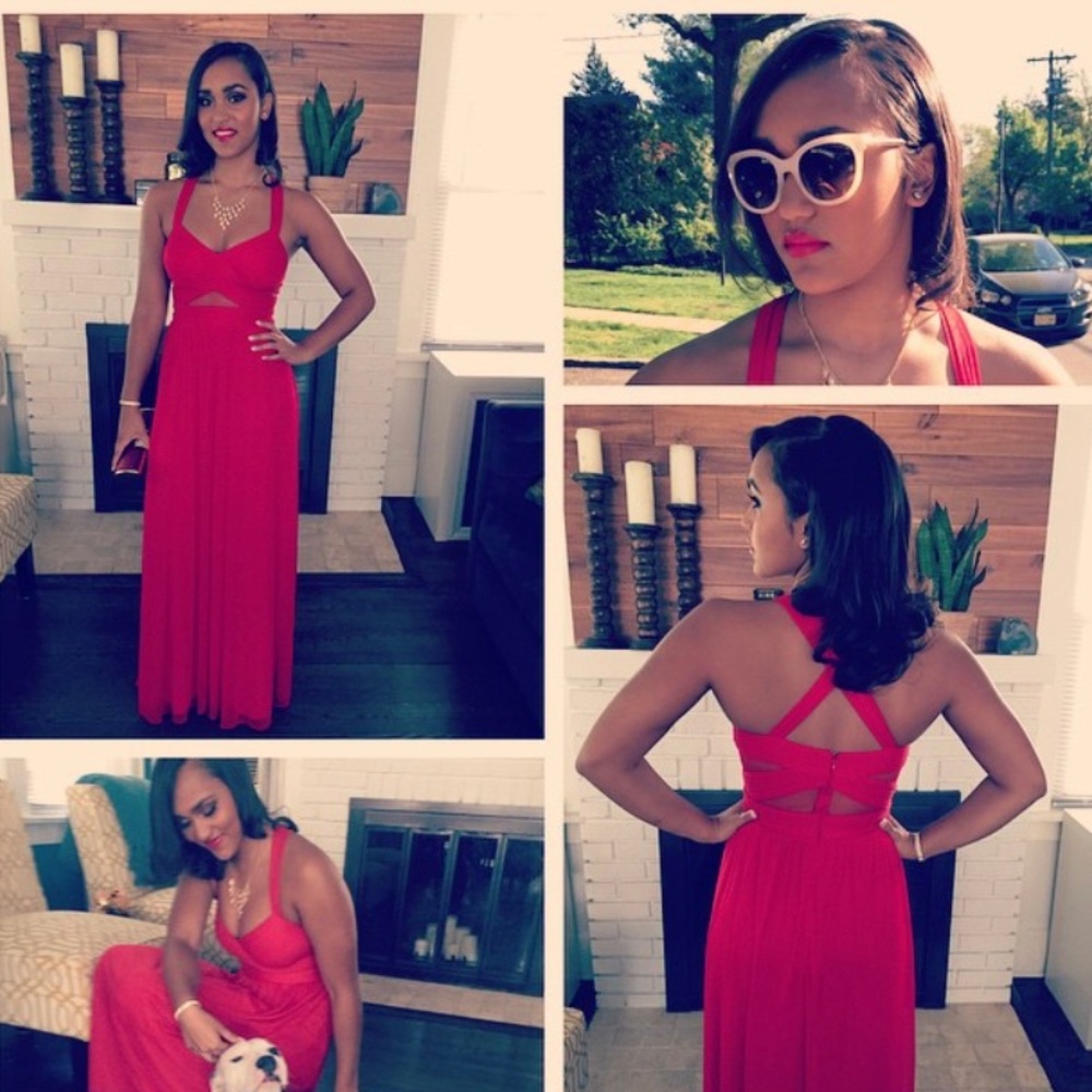 Red dress/gown size 2